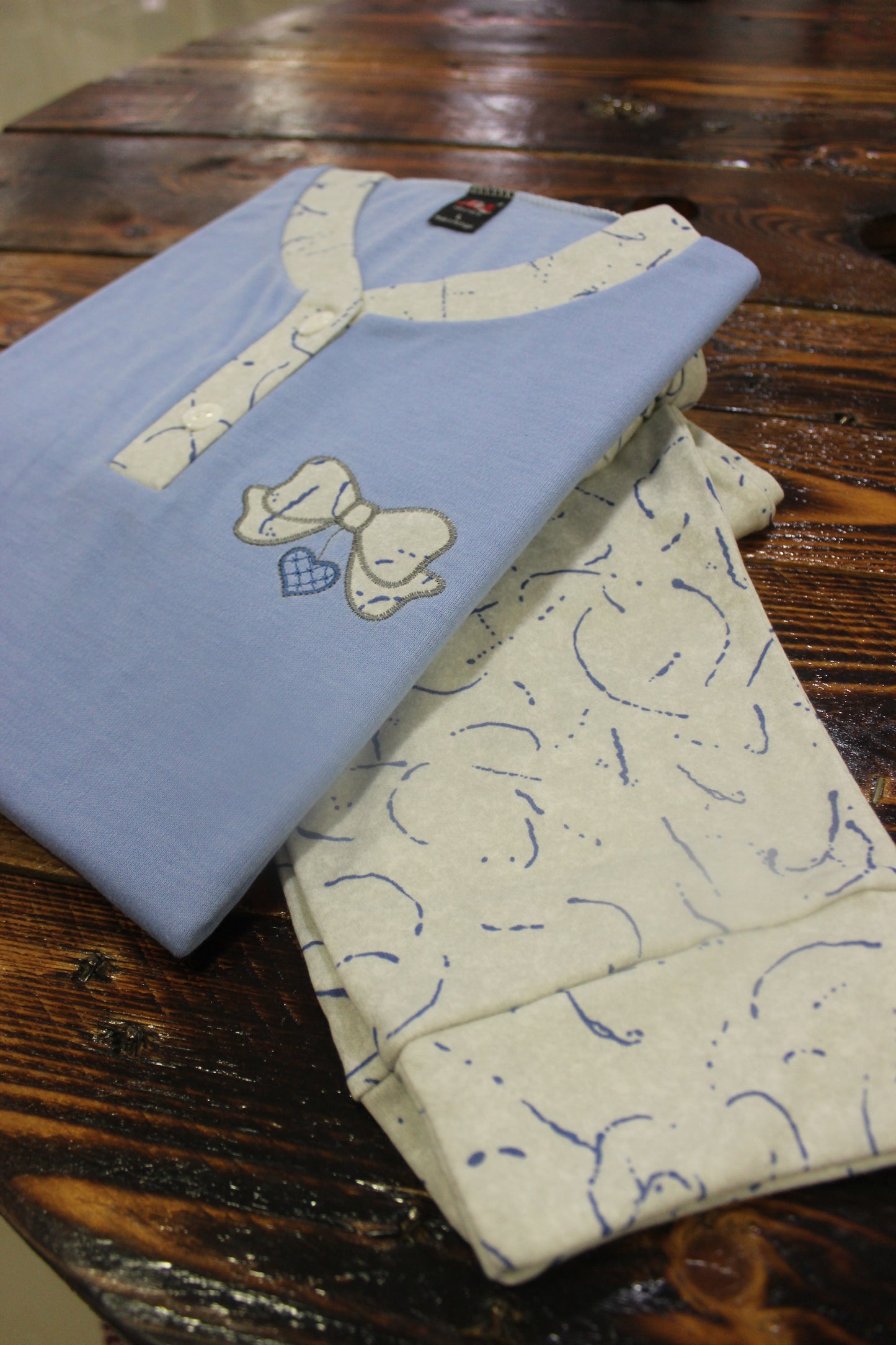 Pijama Senhora Cardado Laços
