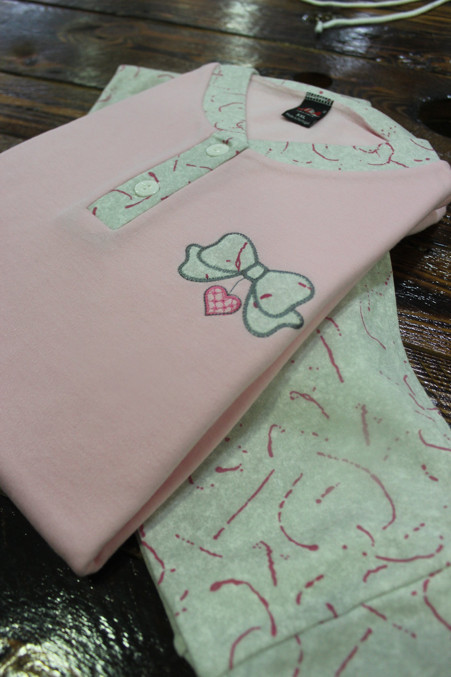 Pijama Senhora Cardado Laços