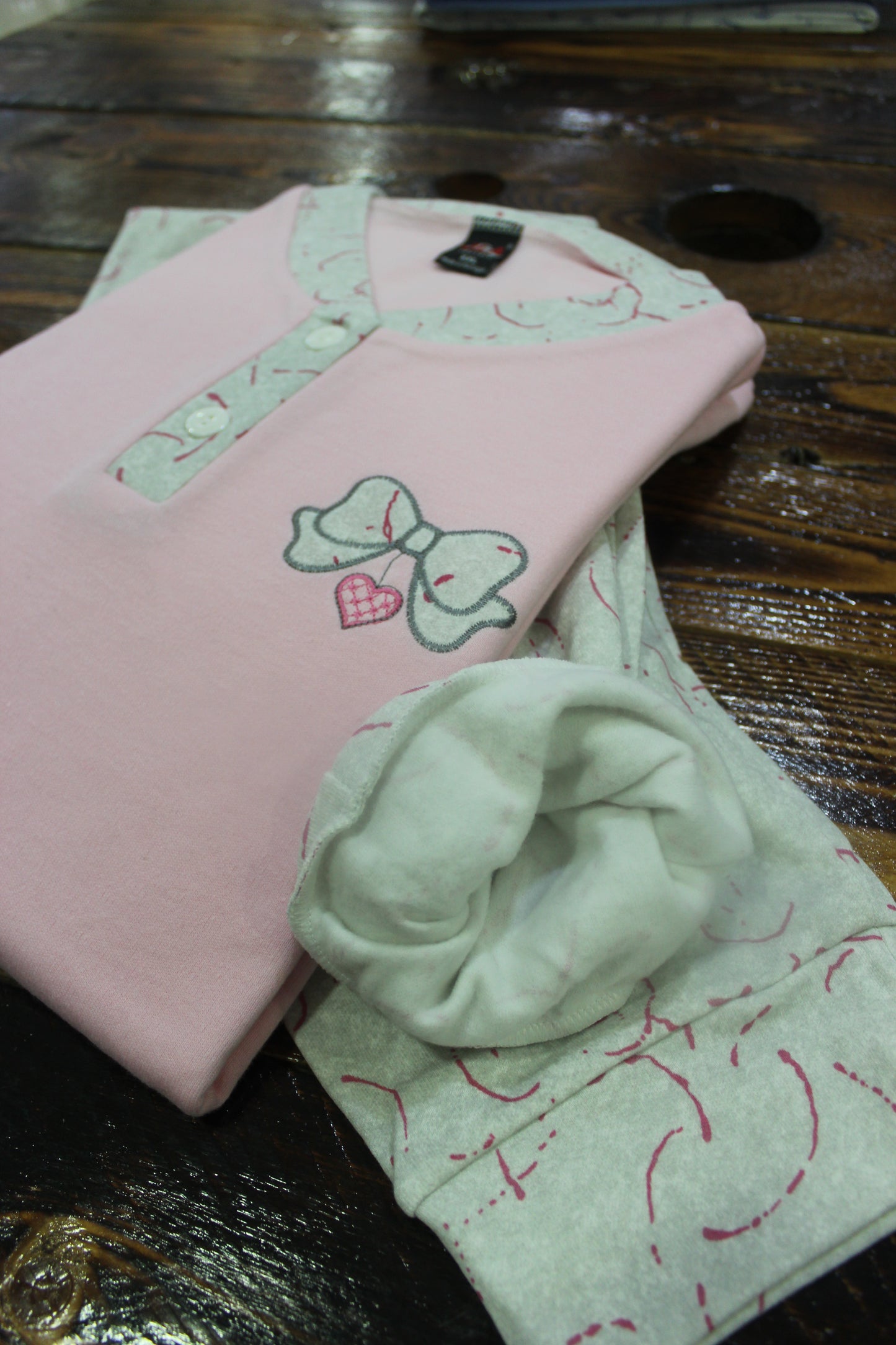 Pijama Senhora Cardado Laços