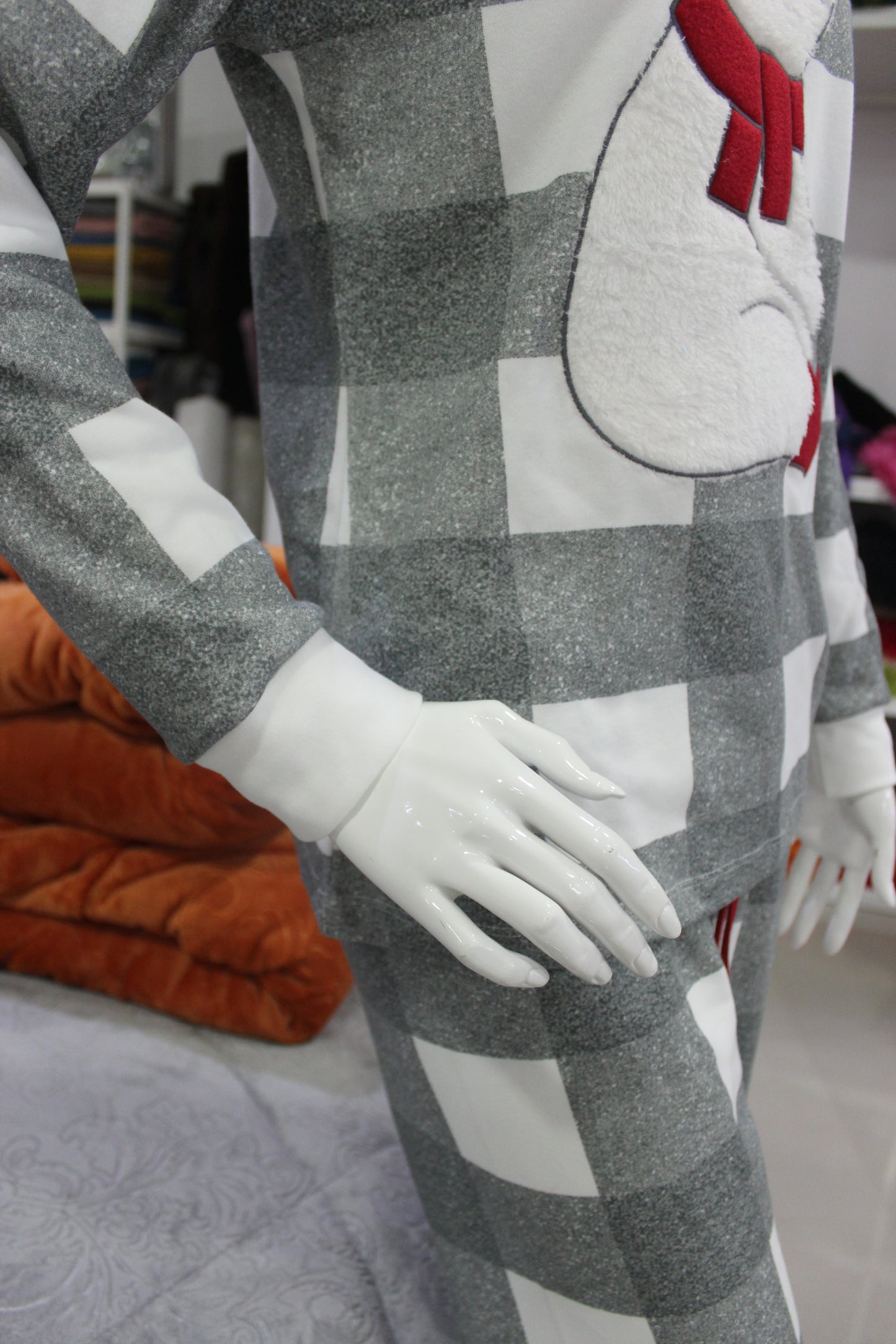 Pijama Senhora Cardado Urso Cinza 100%Alg.