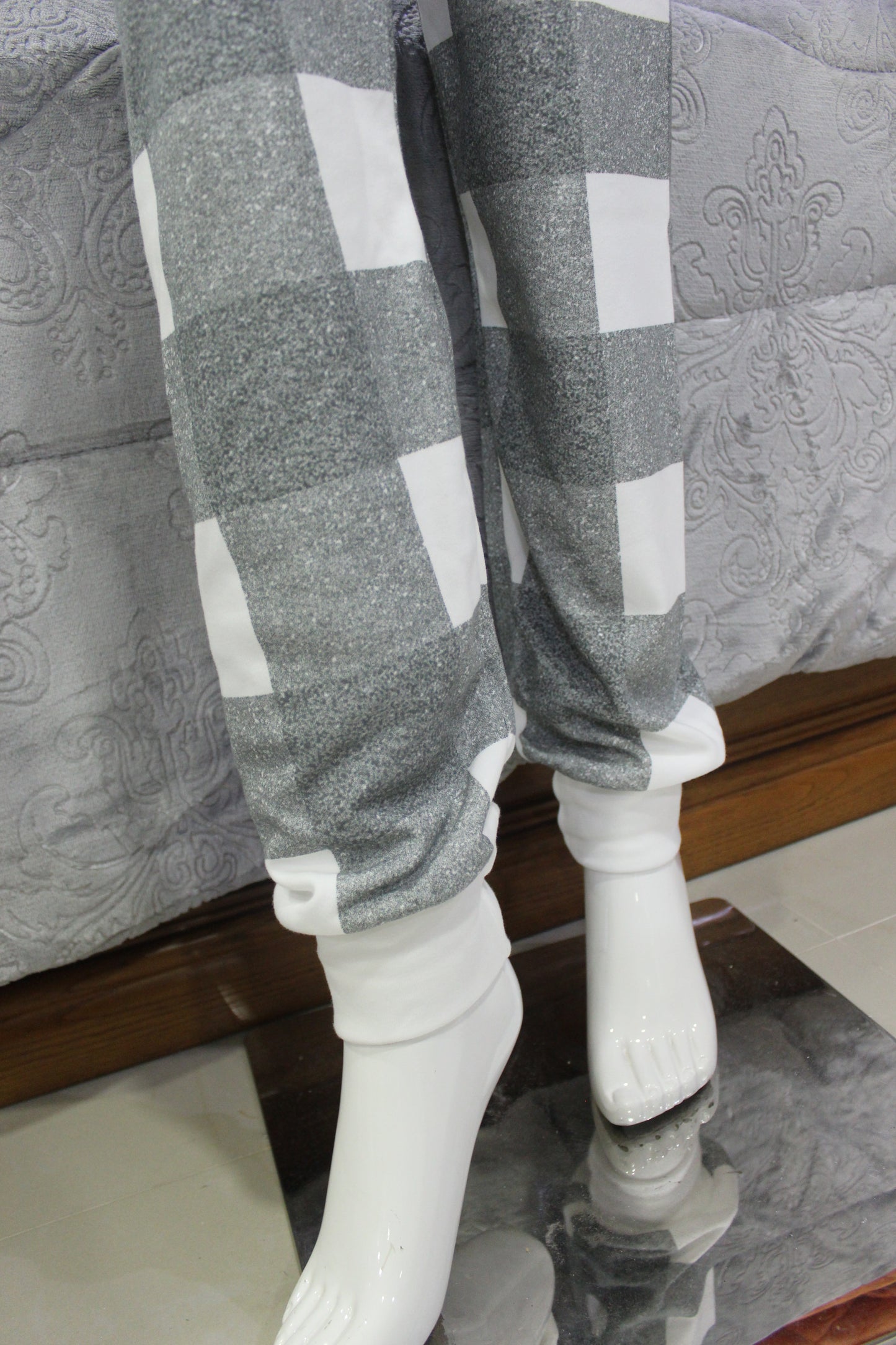 Pijama Senhora Cardado Urso Cinza 100%Alg.