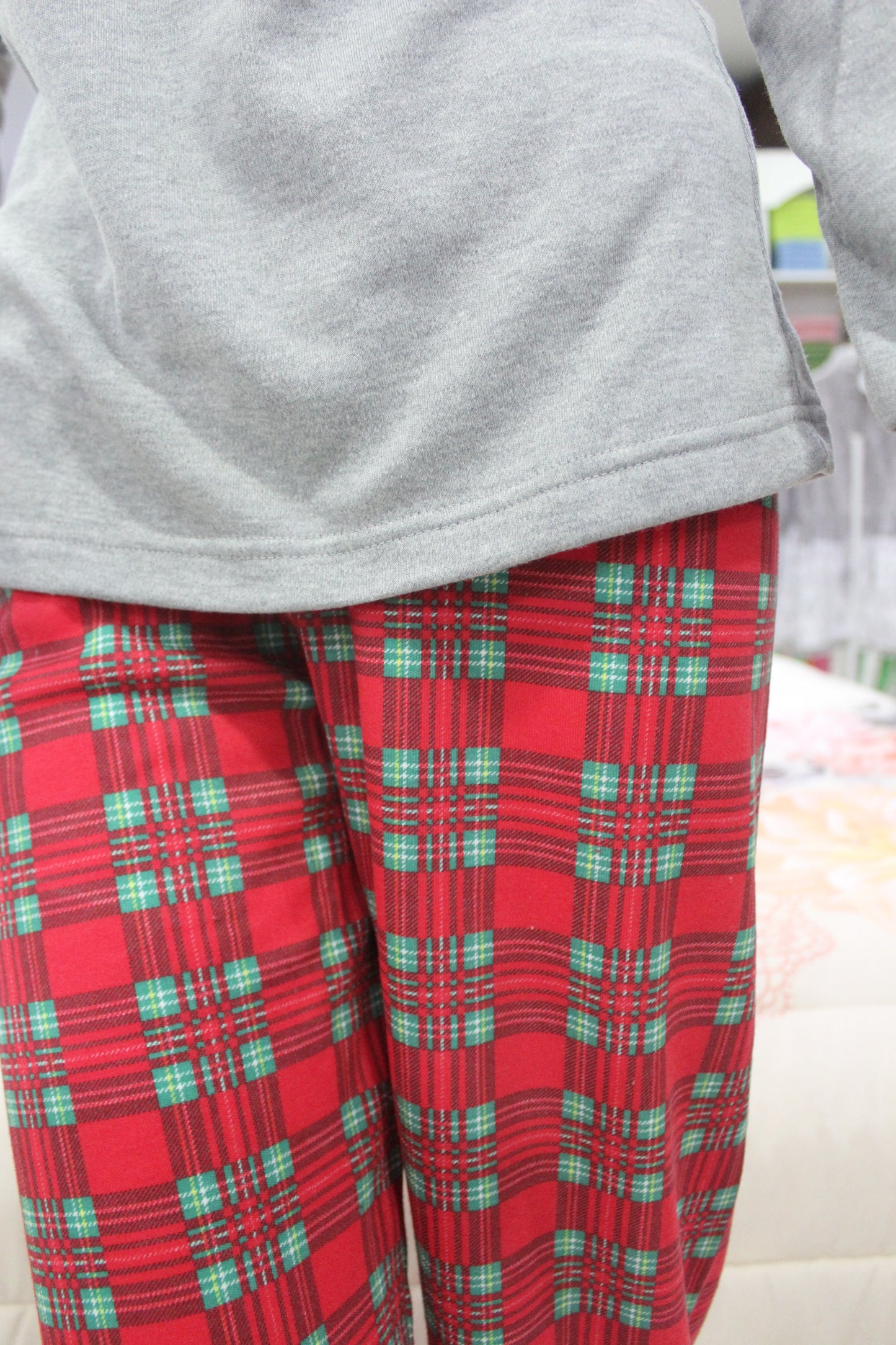 Pijama Senhora Teddy Cardado Xadrez Verde