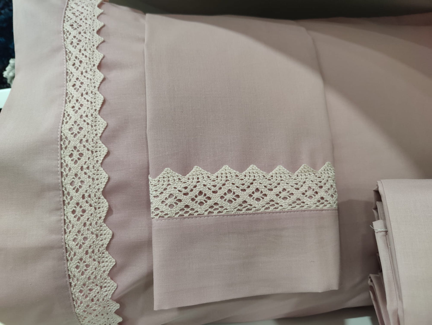Jogo Cama Casal 100%Algodão Rosa