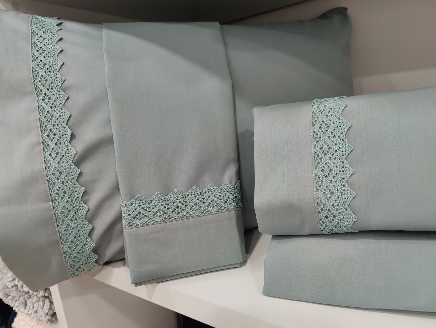 Jogo Cama Casal 100%Algodão Verde