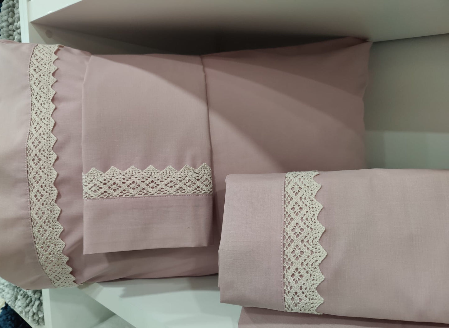 Jogo Cama Casal 100%Algodão Rosa