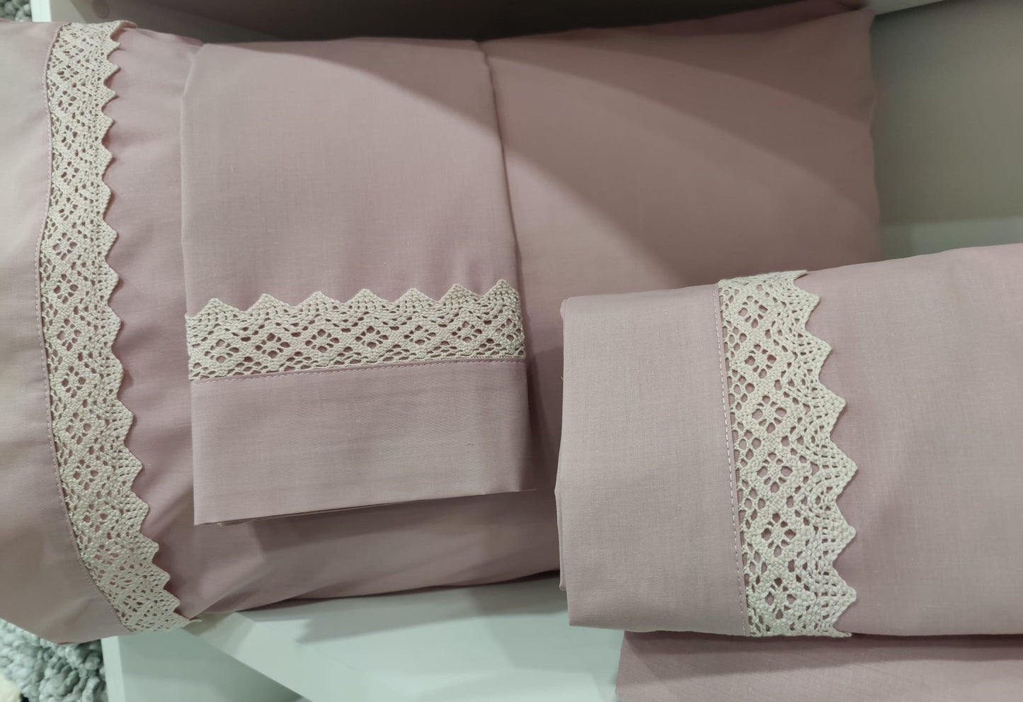 Jogo Cama Casal 100%Algodão Rosa