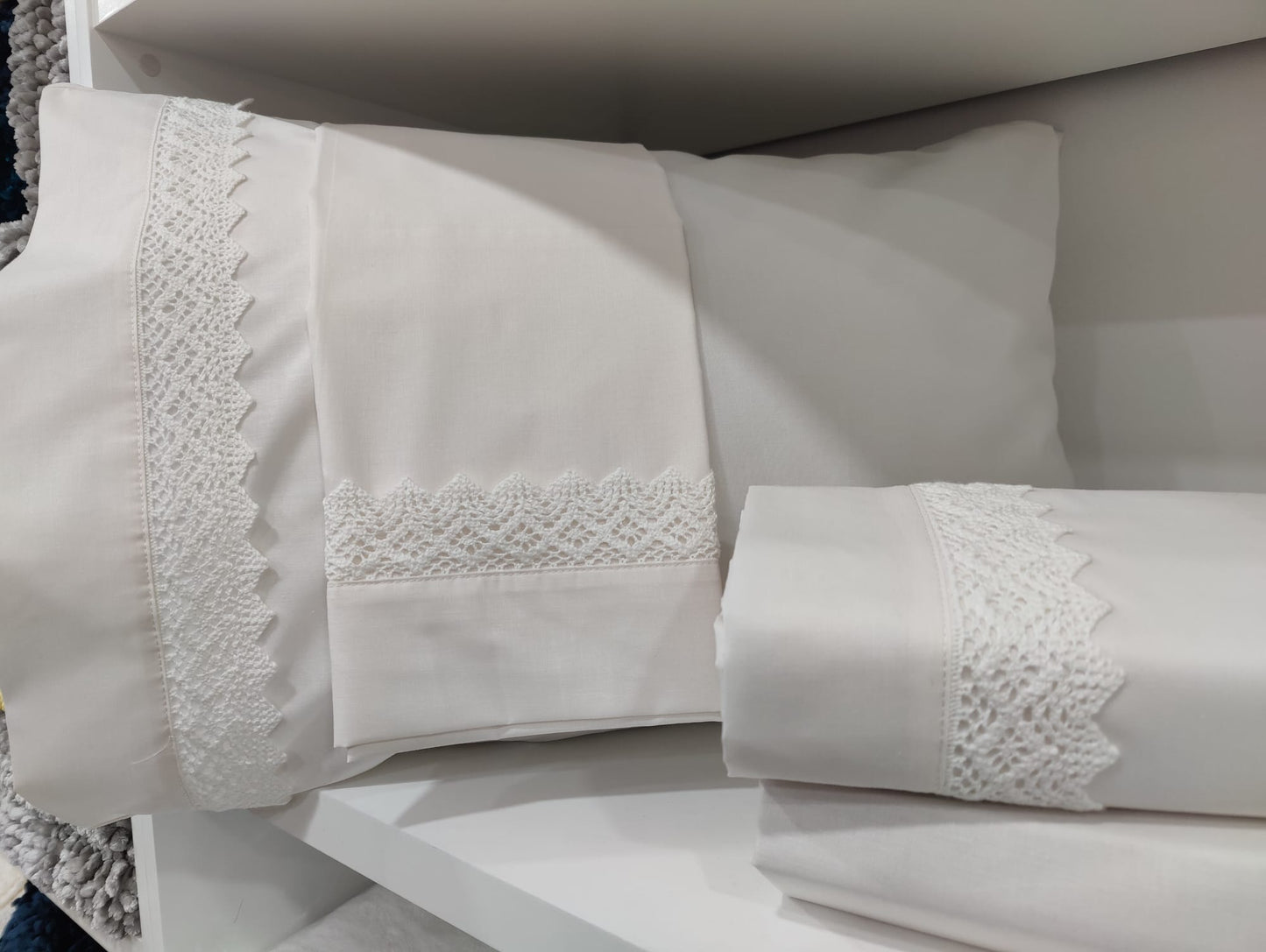 Jogo Cama Casal 100%Algodão Pérola