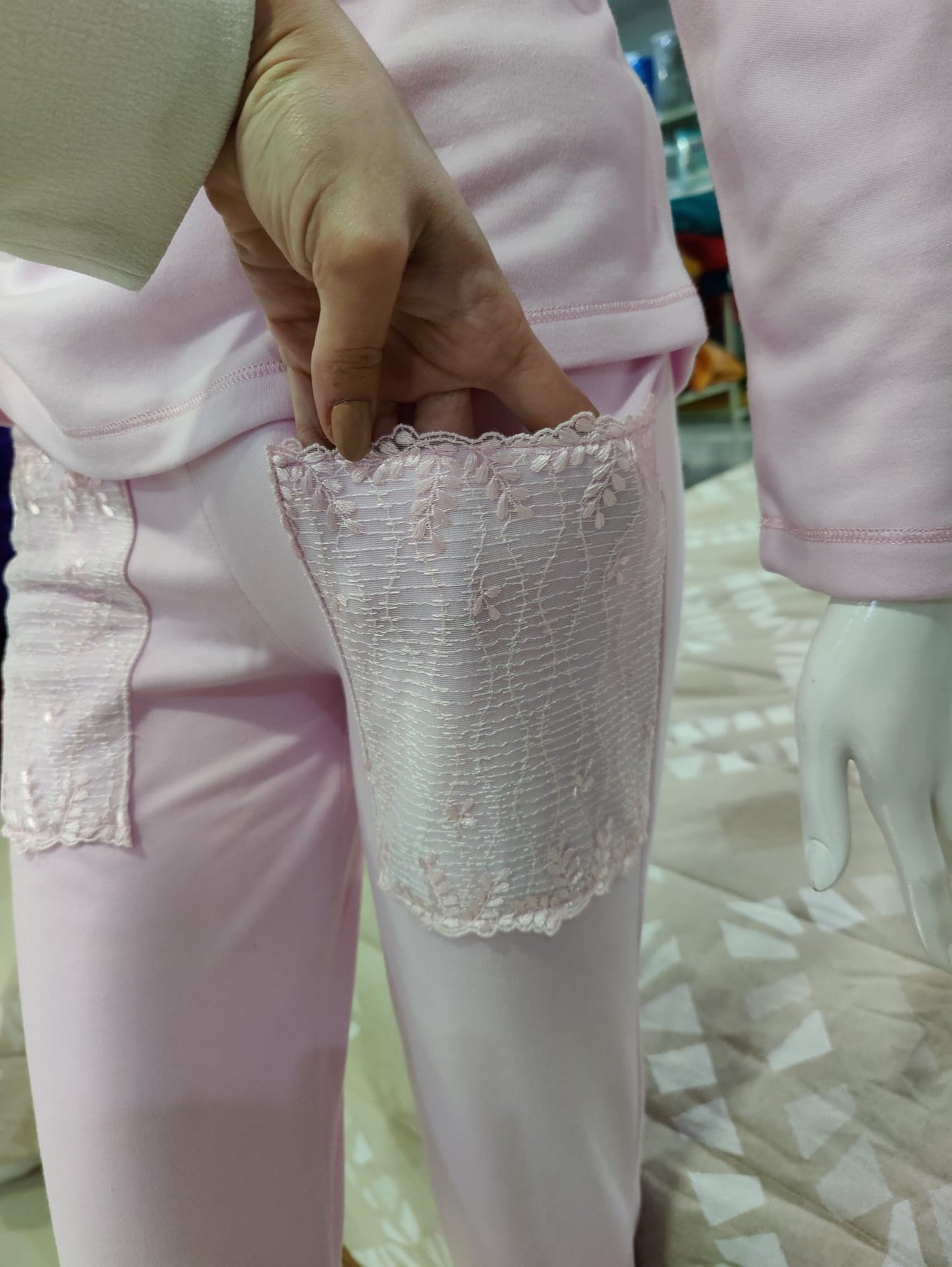 Pijama 100%Algodão Cardado Senhora Rosa