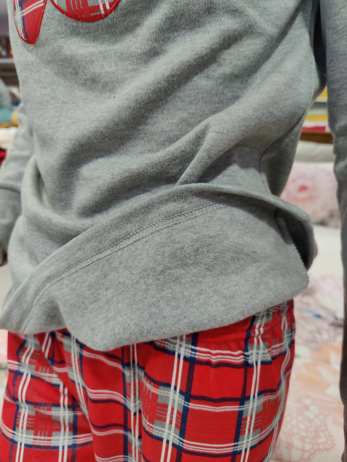 Pijama Senhora Teddy Cardado Cinza