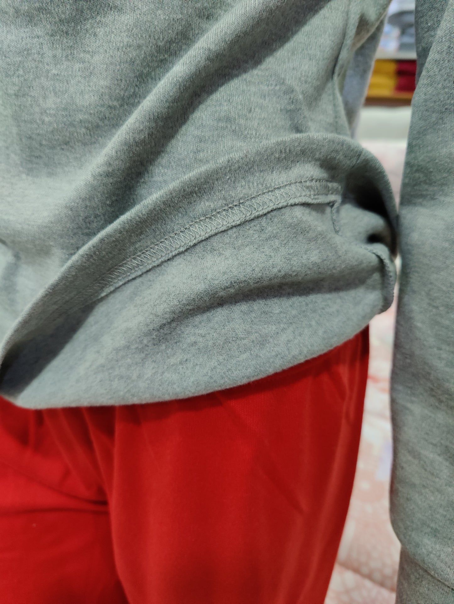 Pijama Senhora Teddy Cardado Liso Vermelho