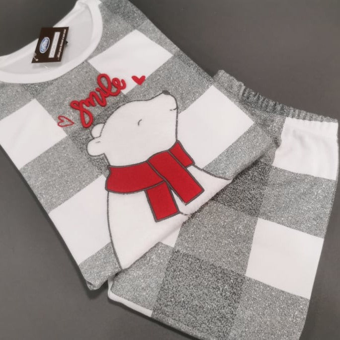 Pijama Senhora Cardado 100%Algodão