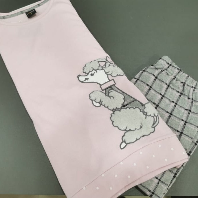 Pijama Senhora Cardado 100%Algodão
