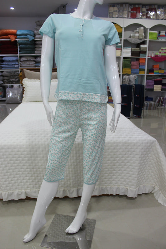 Pijama Senhora 100%Algodão Bermuda