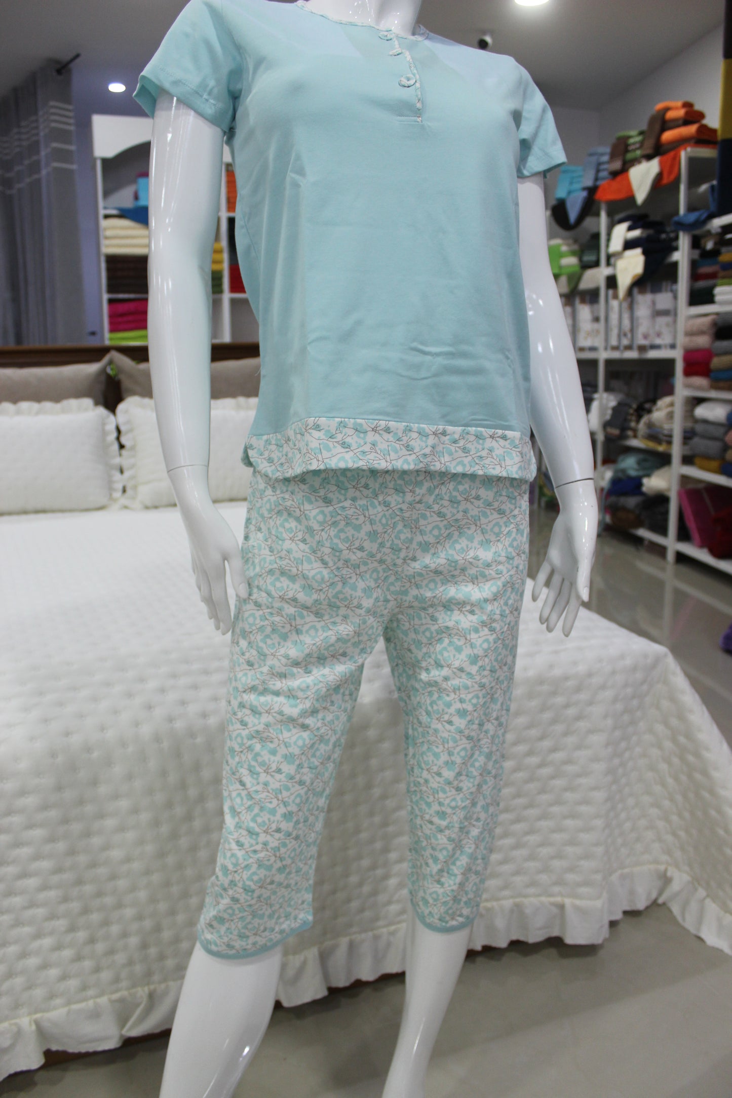 Pijama Senhora 100%Algodão Bermuda