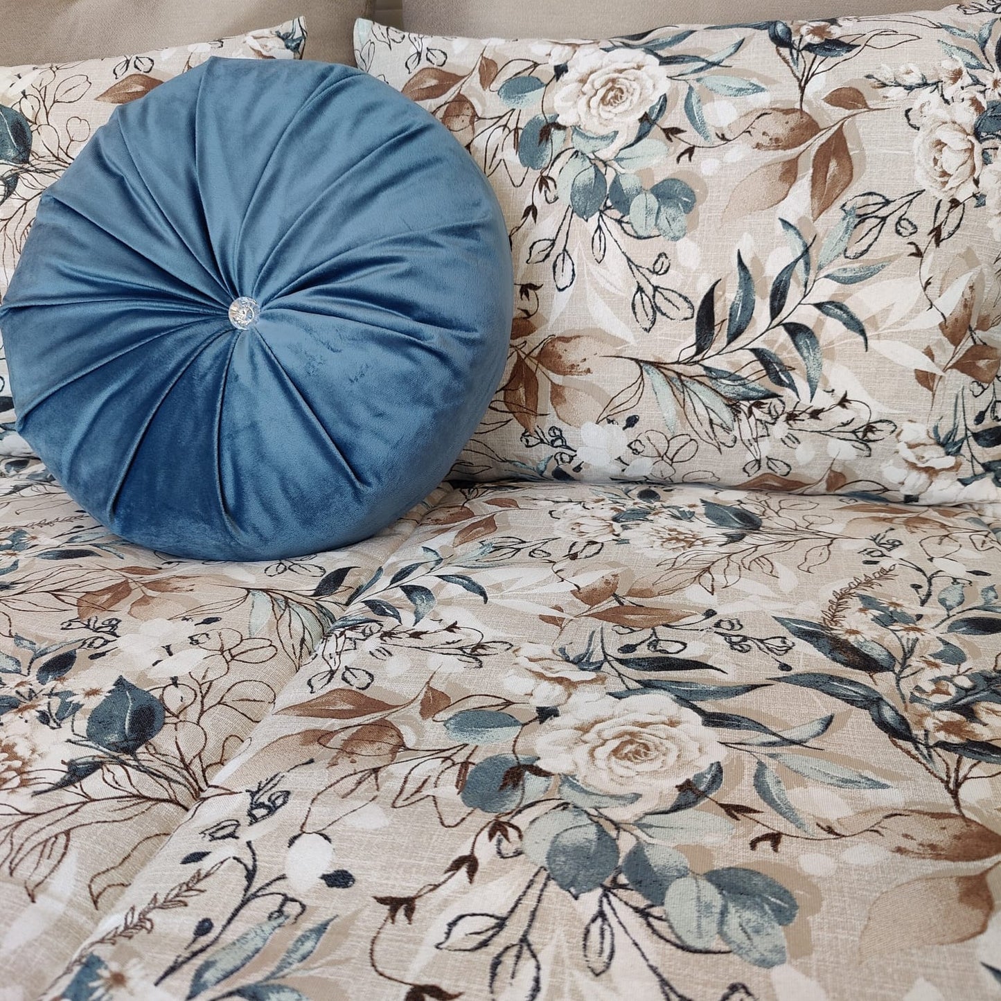 Almofada Redonda Azul