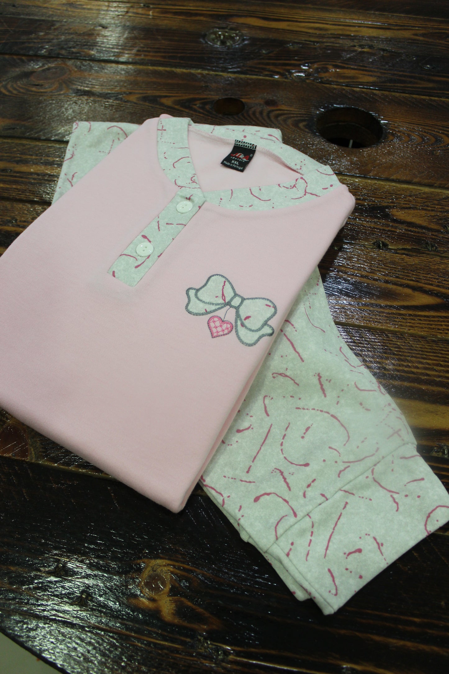 Pijama Senhora Cardado Laços