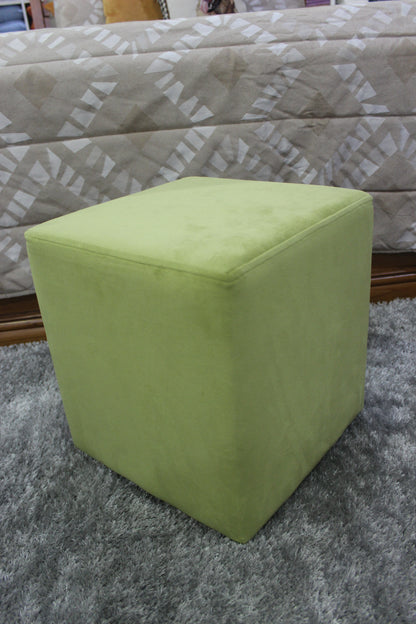 Puff Veludo Quadrado Verde