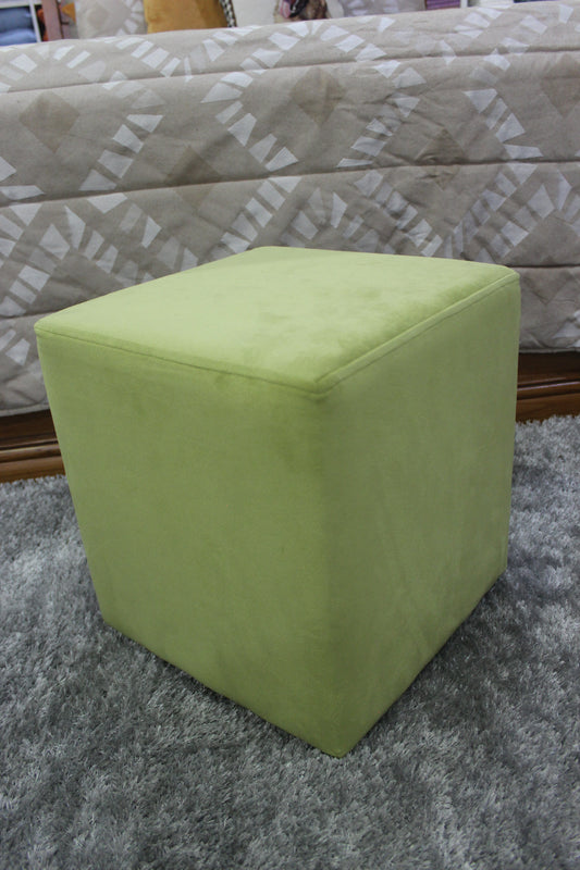 Puff Veludo Quadrado Verde