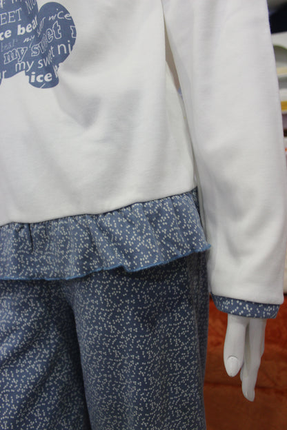 Pijama Senhora Cardado Azul