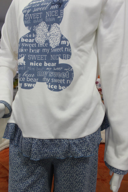 Pijama Senhora Cardado Azul