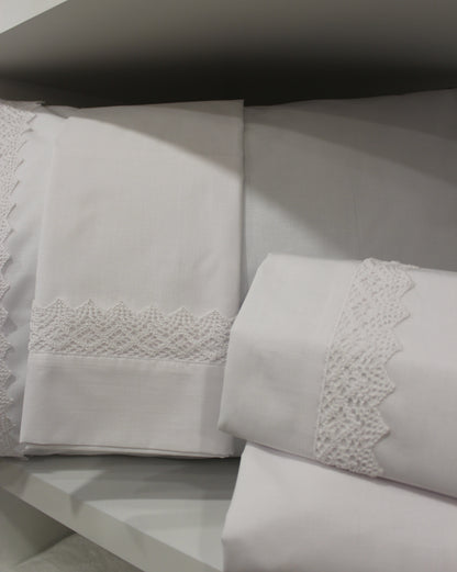 Jogo Cama Casal 100%Algodão Branco