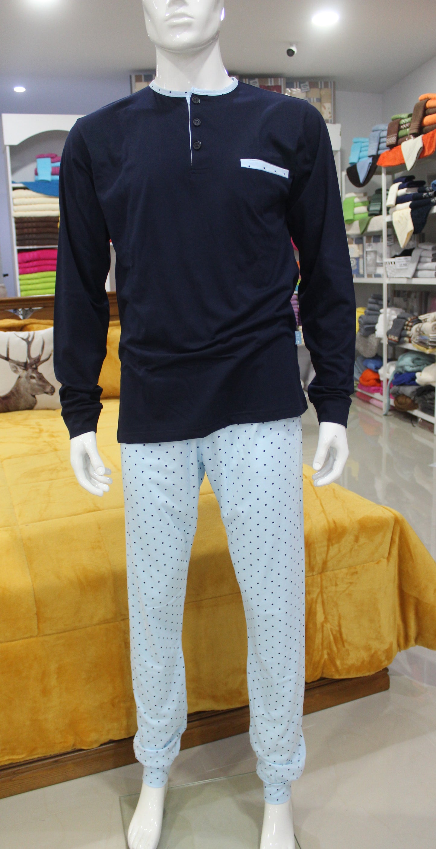 Pijama Homem Meia Estação 100%Algodão
