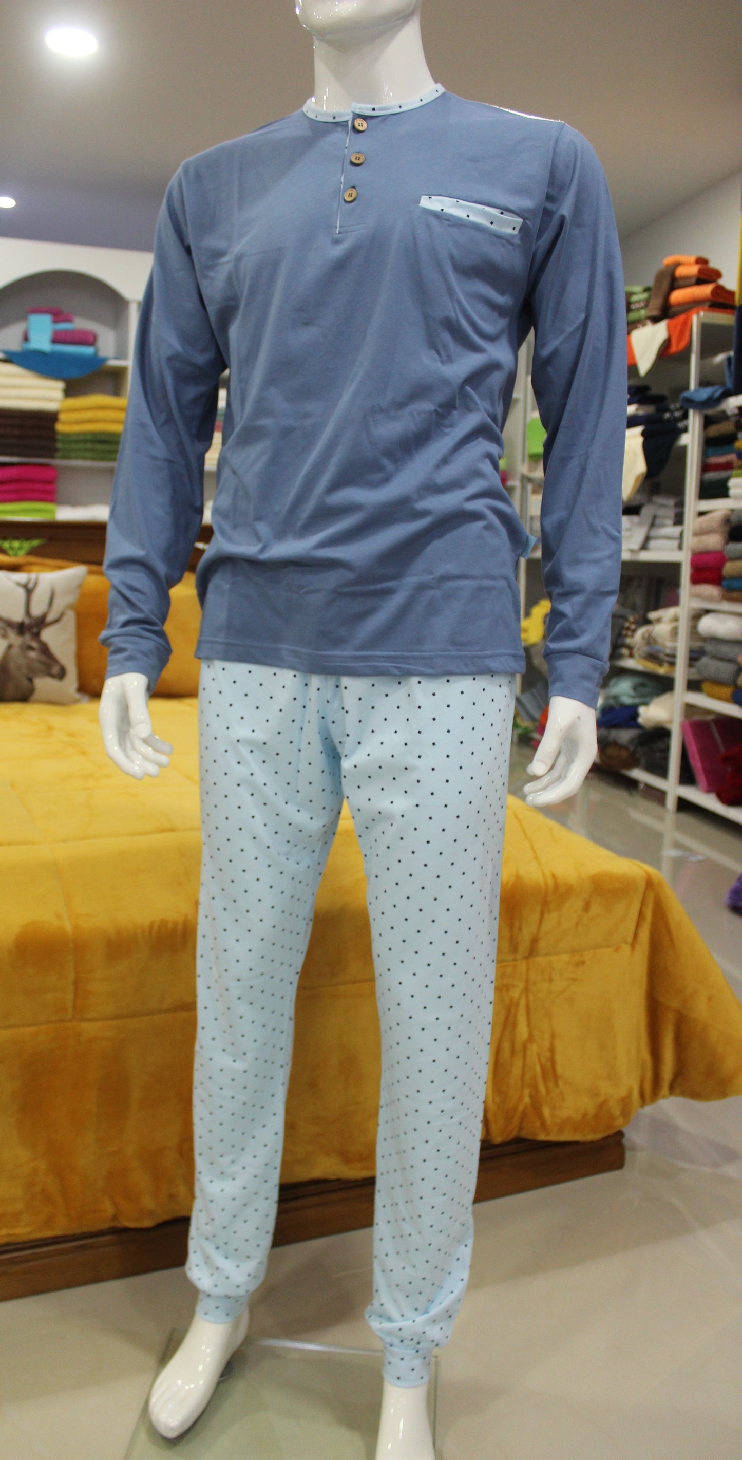 Pijama Homem Meia Estação 100%Algodão