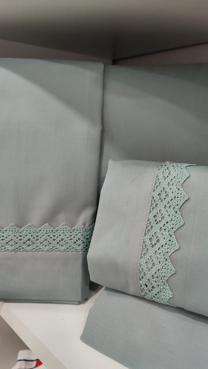 Jogo Cama Casal 100%Algodão Verde