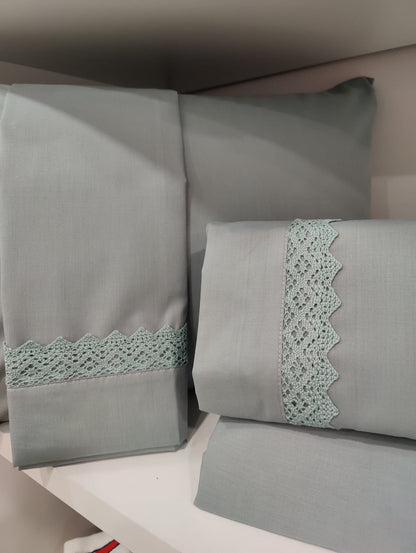 Jogo Cama Casal 100%Algodão Verde