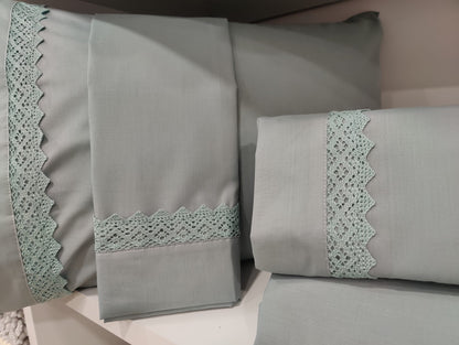Jogo Cama Casal 100%Algodão Verde