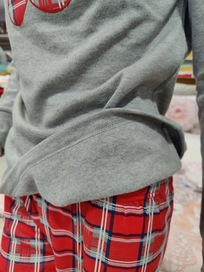 Pijama Senhora Teddy Cardado Cinza