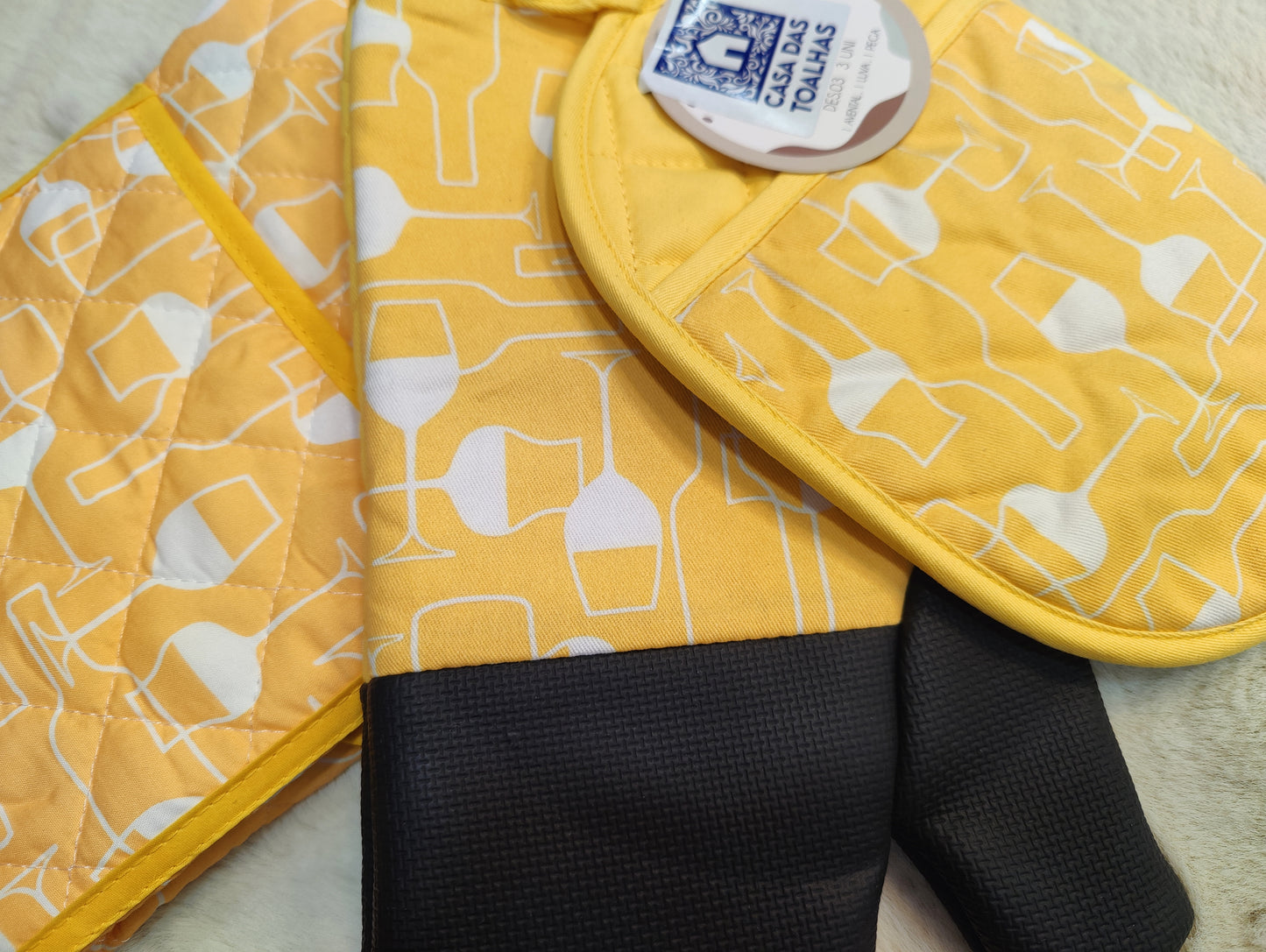 Conjunto Luva, pega e avental