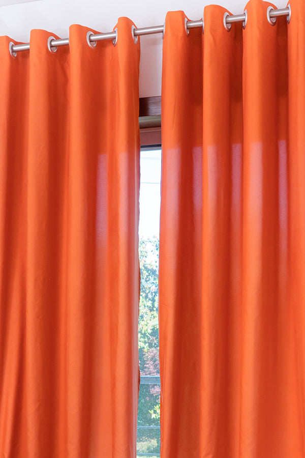Par Cortinas Opacas Laranja