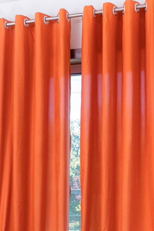 Par Cortinas Opacas Laranja