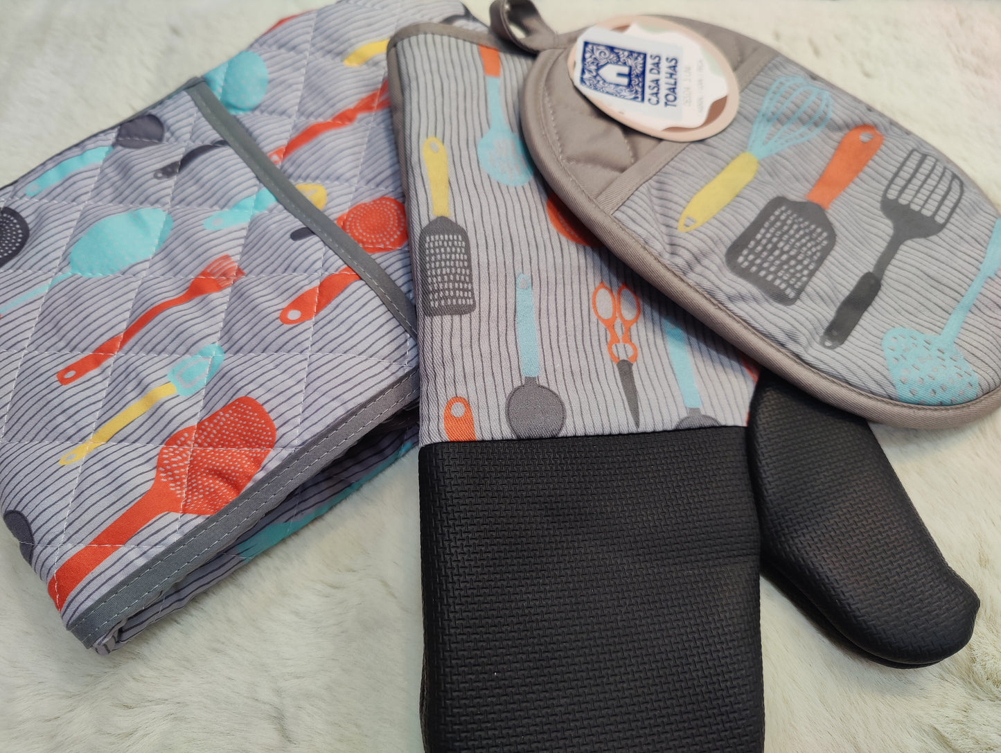 Conjunto Luva, pega e Avental