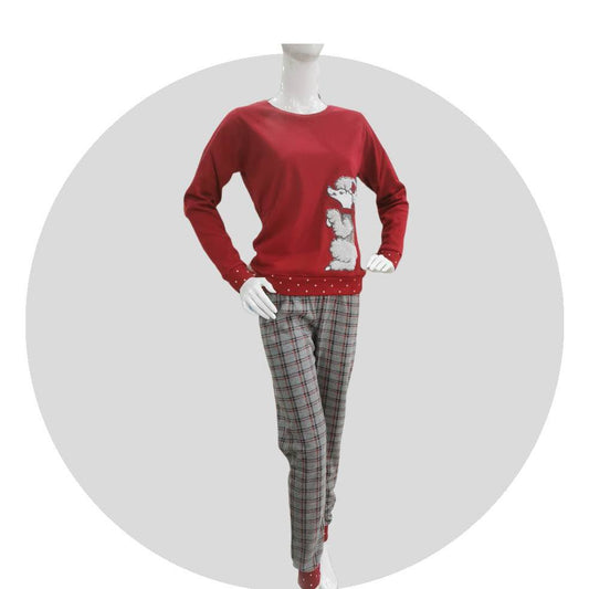 Pijama Senhora Cardado 100%Algodão